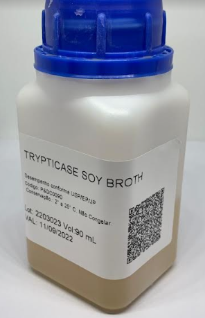 Tryptic Soy Broth (TSB), 90mL, USP.